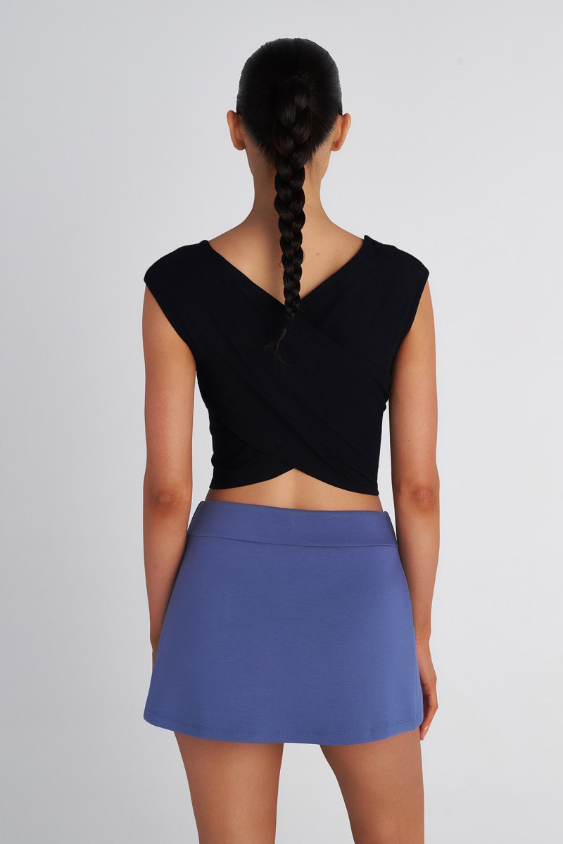 SLEEVELESS COTTON CROP TOP WITH CROSSOVER BACK-25832088-110