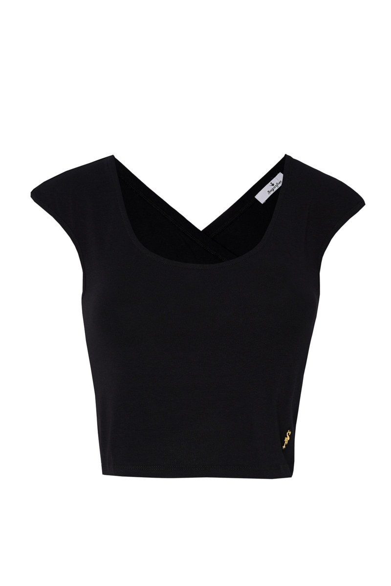 SLEEVELESS COTTON CROP TOP WITH CROSSOVER BACK-25832088-110