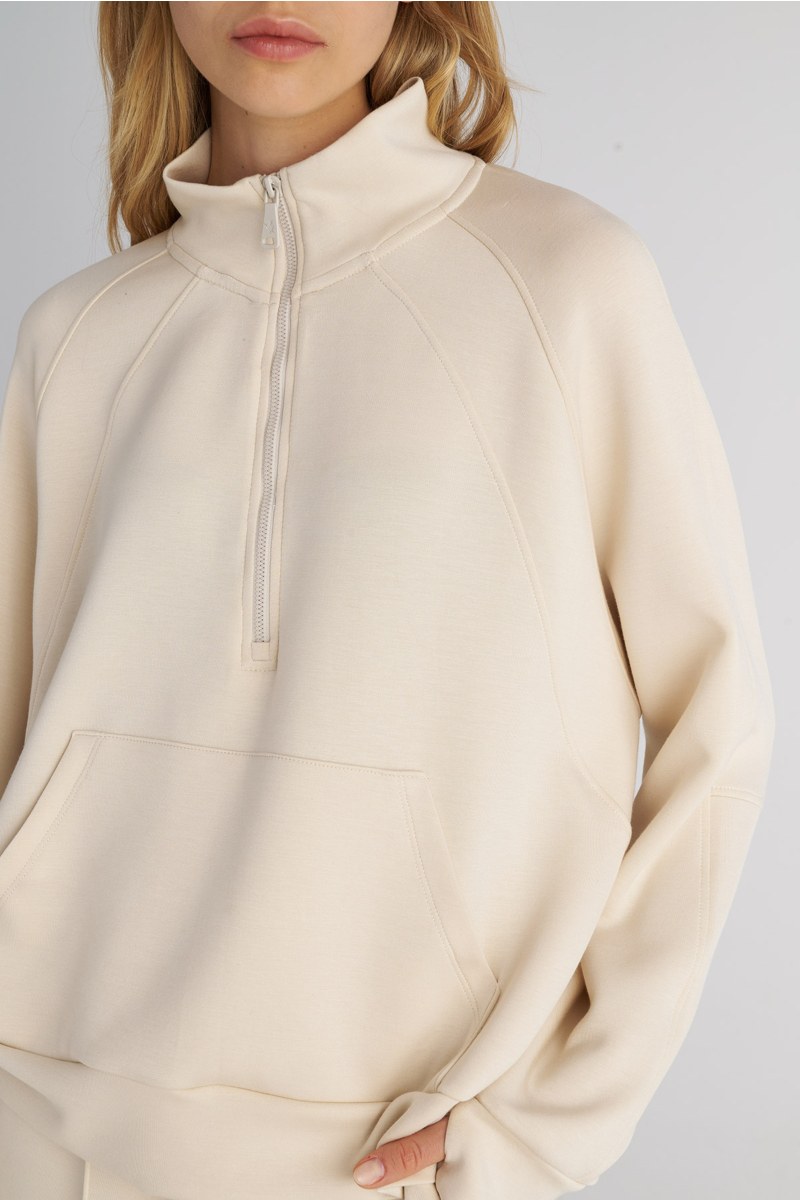 HALF-ZIP COTTON SWEATSHIRT WITH COLLAR-25832100-103