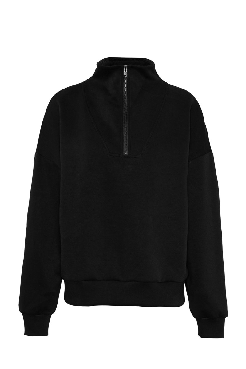 HALF-ZIP COTTON SWEATSHIRT WITH COLLAR-25832126-110