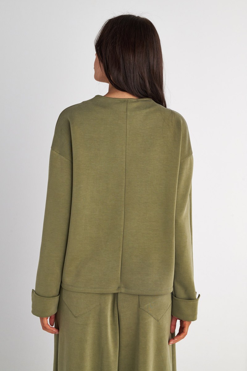 LONG-SLEEVED TOP WITH TURN-UP CUFFS-25832127-996