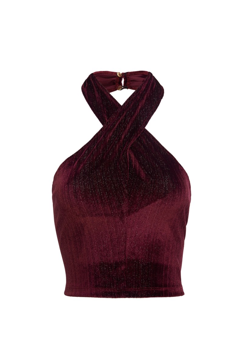HALTER NECK CROPPED VELOUR TOP-25832152-824