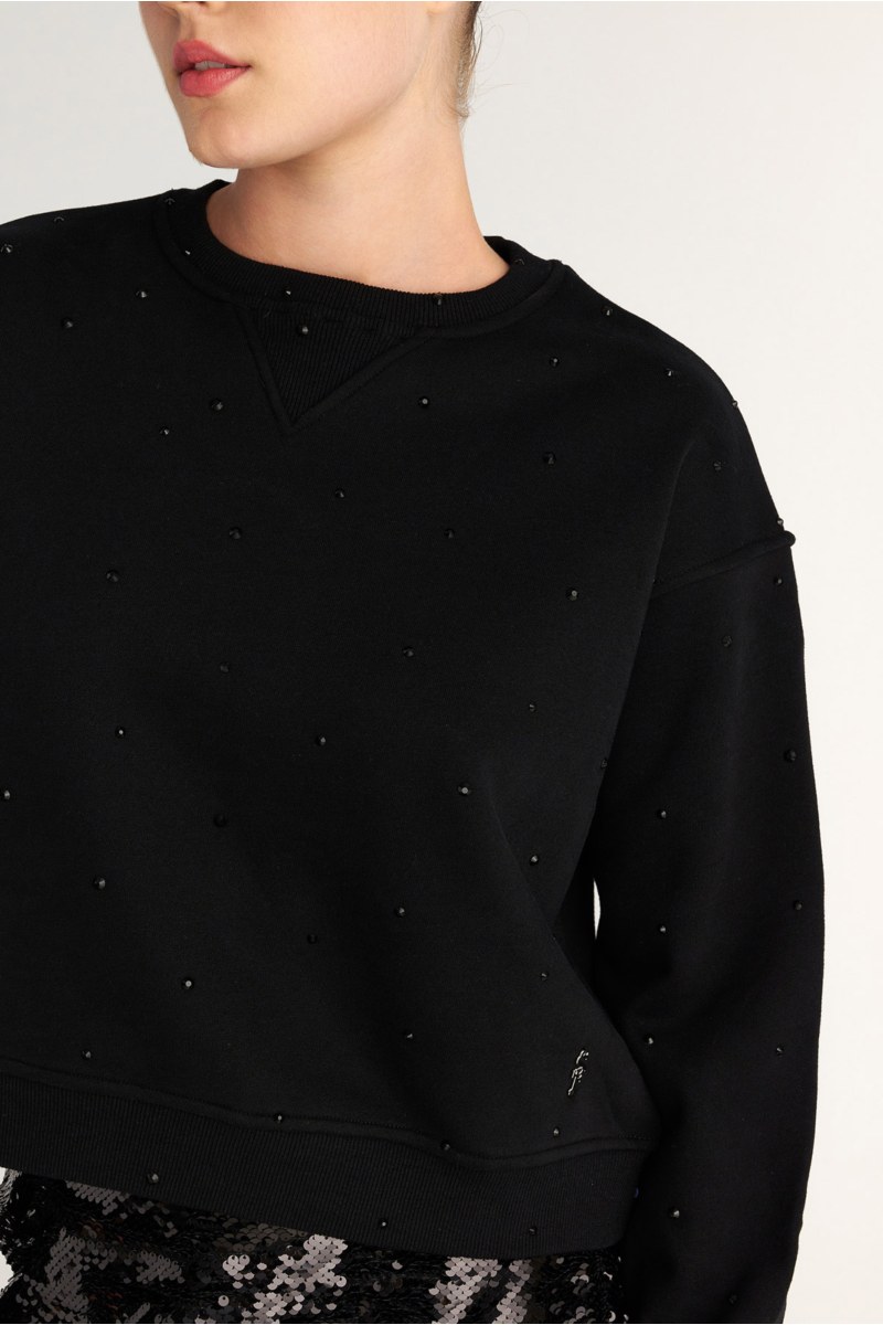 EMBELLISHED COTTON OVERSIZED SWEATSHIRT-25832160-110