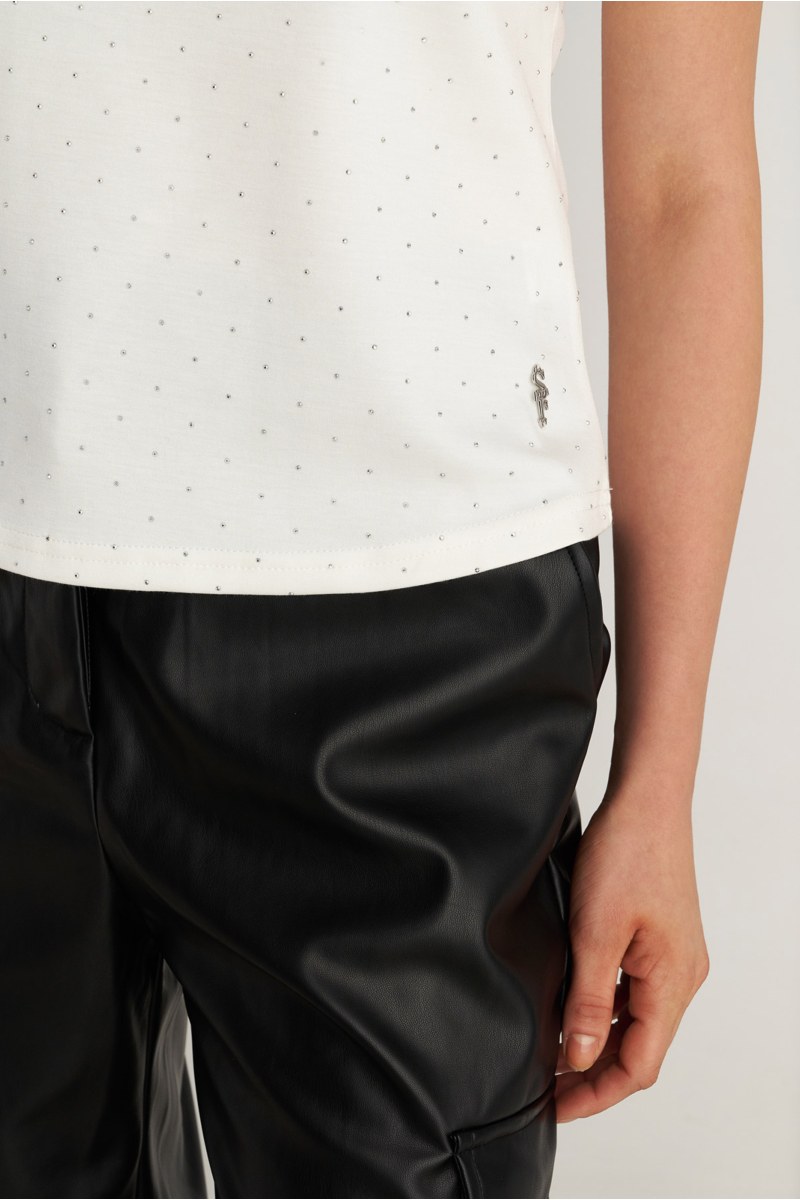 T-SHIRT WITH SPARKLING STRASS EMBELLISHMENT-25832162-100