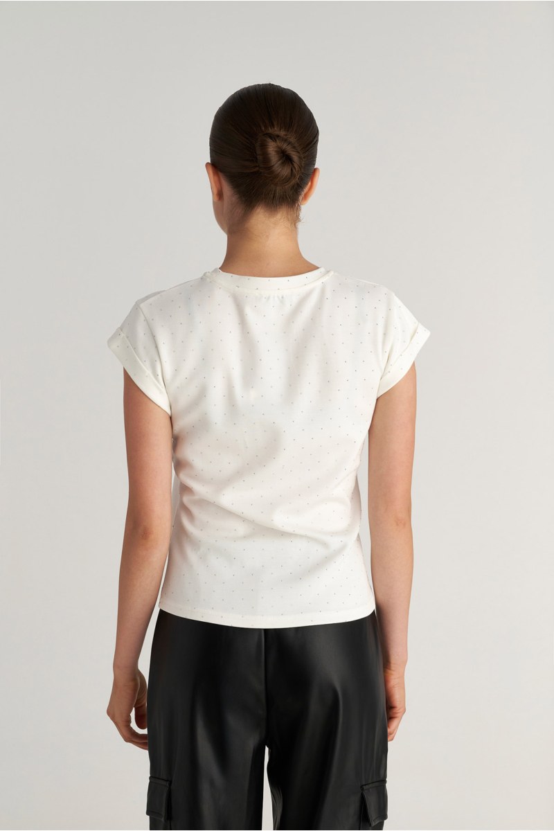 T-SHIRT WITH SPARKLING STRASS EMBELLISHMENT-25832162-100