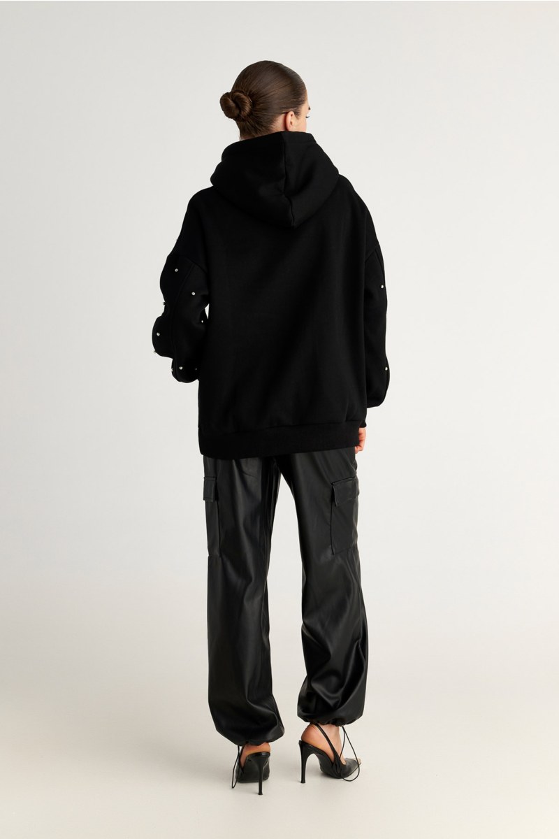 COTTON OVERSIZED HOODED SWEATSHIRT WITH SPARKLING STRASS EMBELLISHMENT-25832163-110