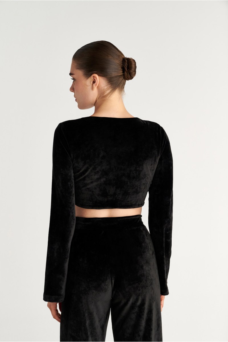 SUPER SOFT VELOUR CROPPED TOP WITH FRONT TIE DETAIL-25832173-110