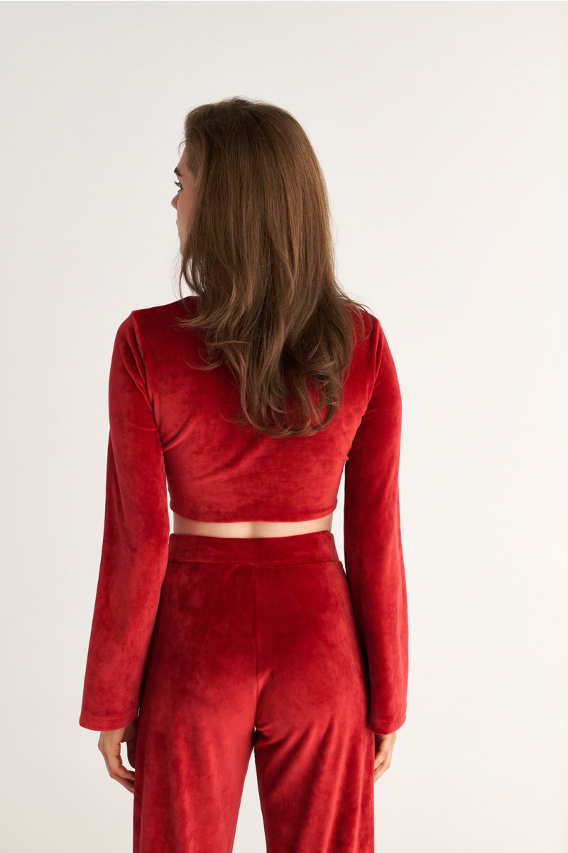 SUPER SOFT VELOUR CROPPED TOP WITH FRONT TIE DETAIL-25832173-632