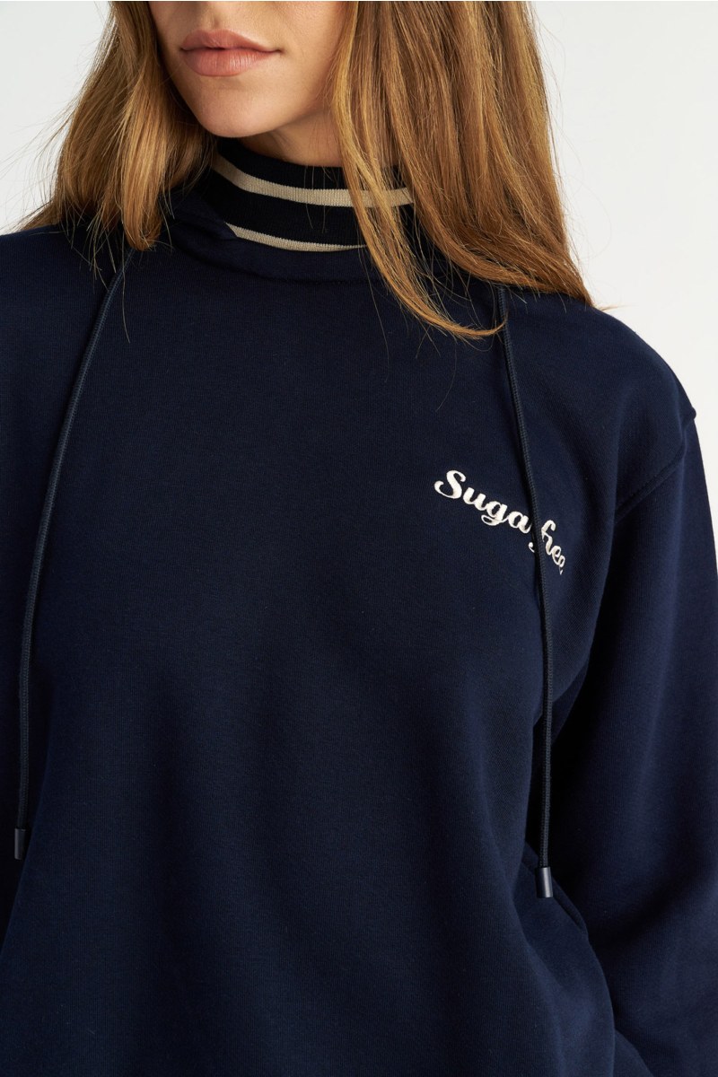 TURTLENECK COTTON SWEATSHIRT WITH HOOD-25832194-974