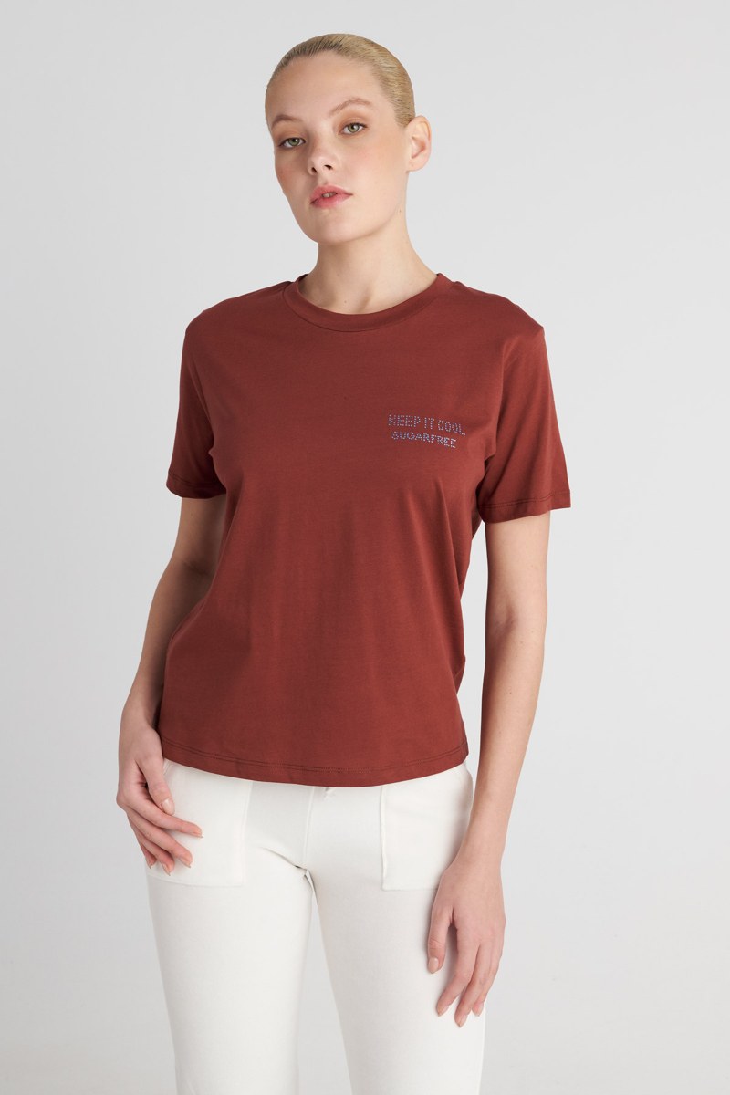 STRASS EMBELLISHED COTTON T-SHIRT IN LOOSE FIT-25832196-331