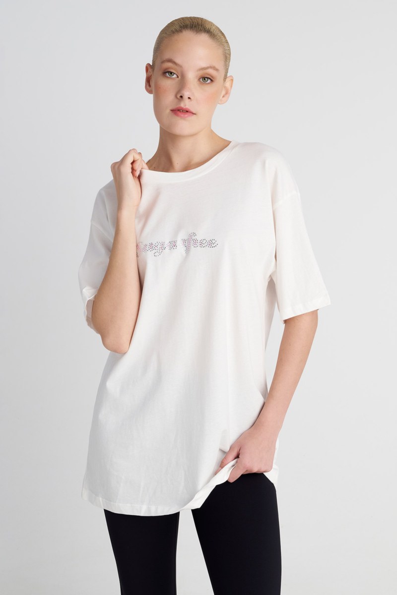 STRASS EMBELLISHED COTTON OVERSIZED T-SHIRT-25832199-103
