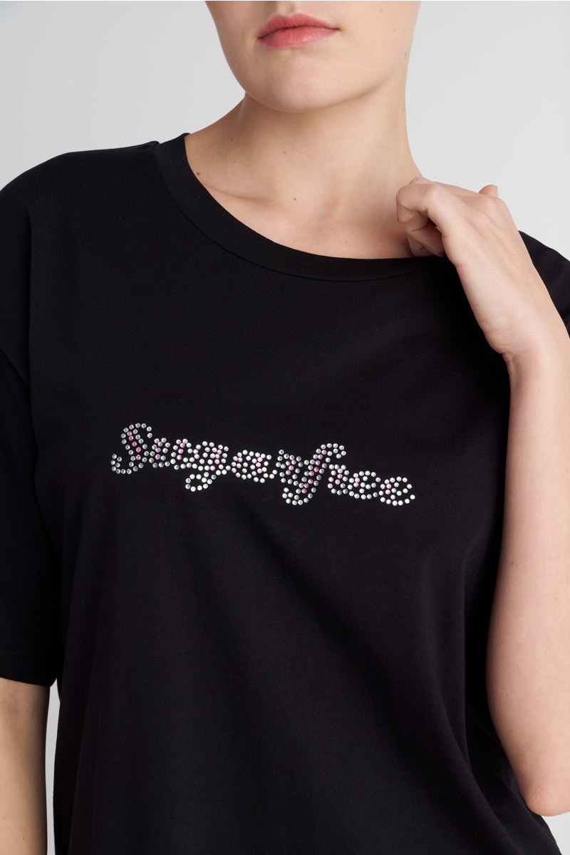 STRASS EMBELLISHED COTTON OVERSIZED T-SHIRT-25832199-110