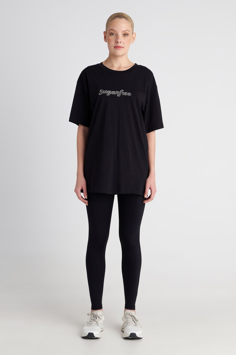 STRASS EMBELLISHED COTTON OVERSIZED T-SHIRT-25832199-110