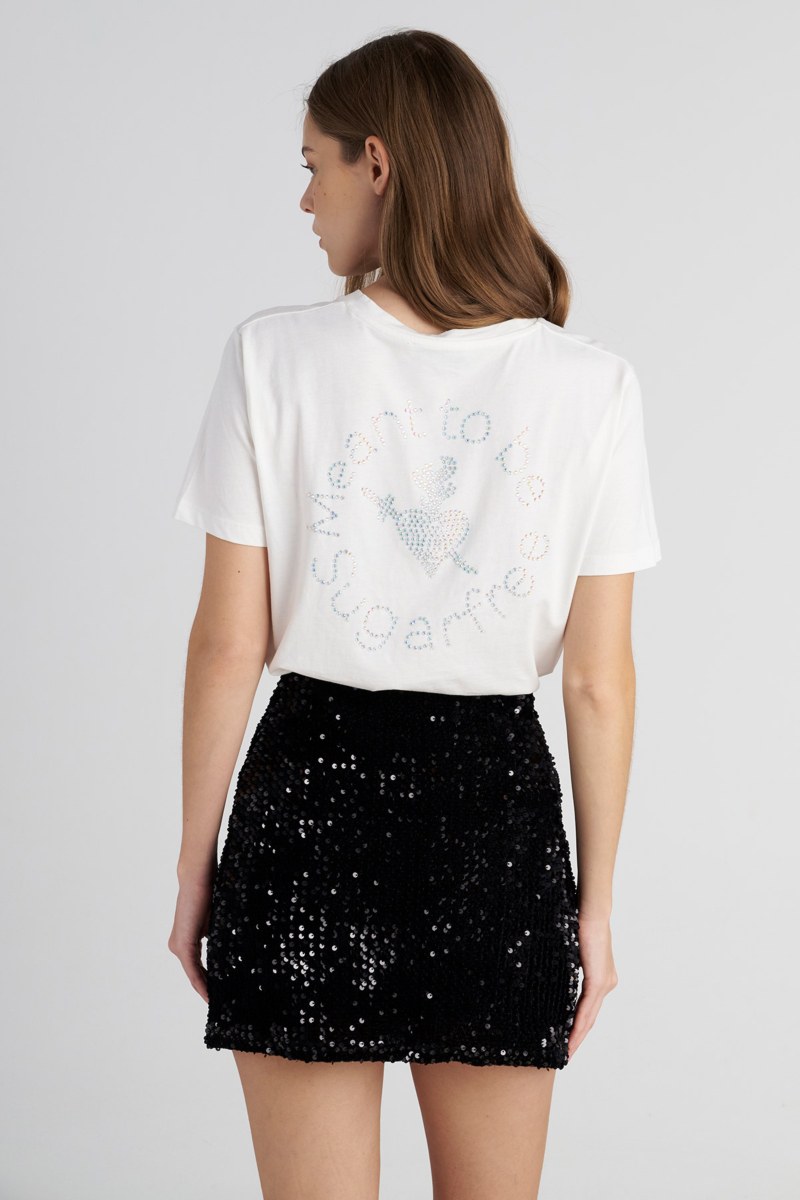 STRASS EMBELLISHED COTTON T-SHIRT IN LOOSE FIT-25832200-103