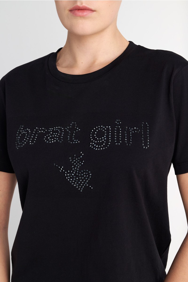 STRASS EMBELLISHED COTTON T-SHIRT-25832202-110