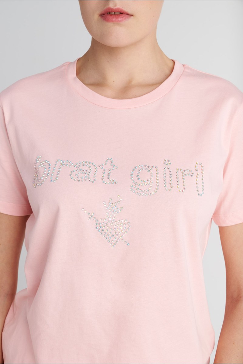 STRASS EMBELLISHED COTTON T-SHIRT-25832202-712