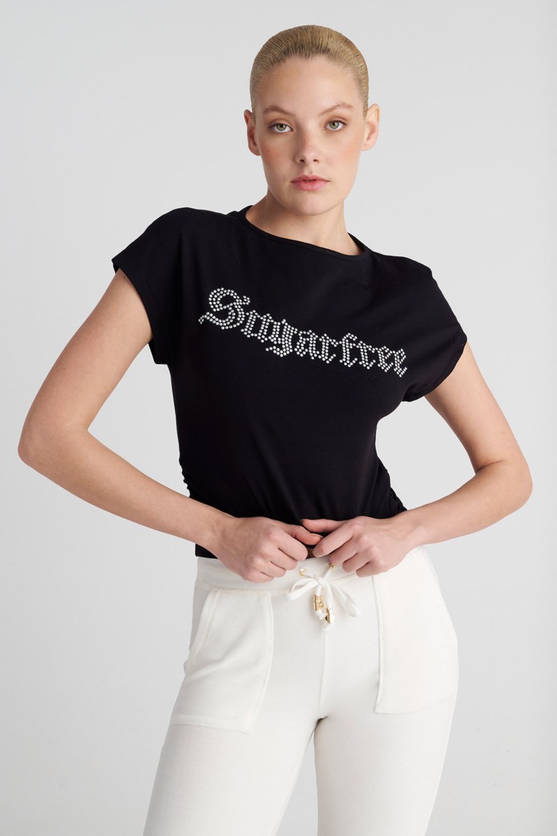 STRASS EMBELLISHED T-SHIRT IN SLIM FIT-25832204-110