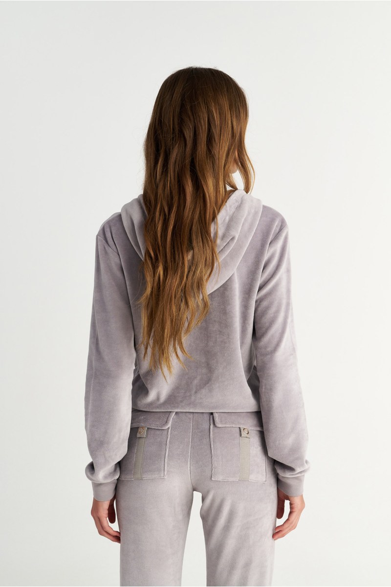 FASHION BASIC VELOUR HOODED JACKET-25833000-205