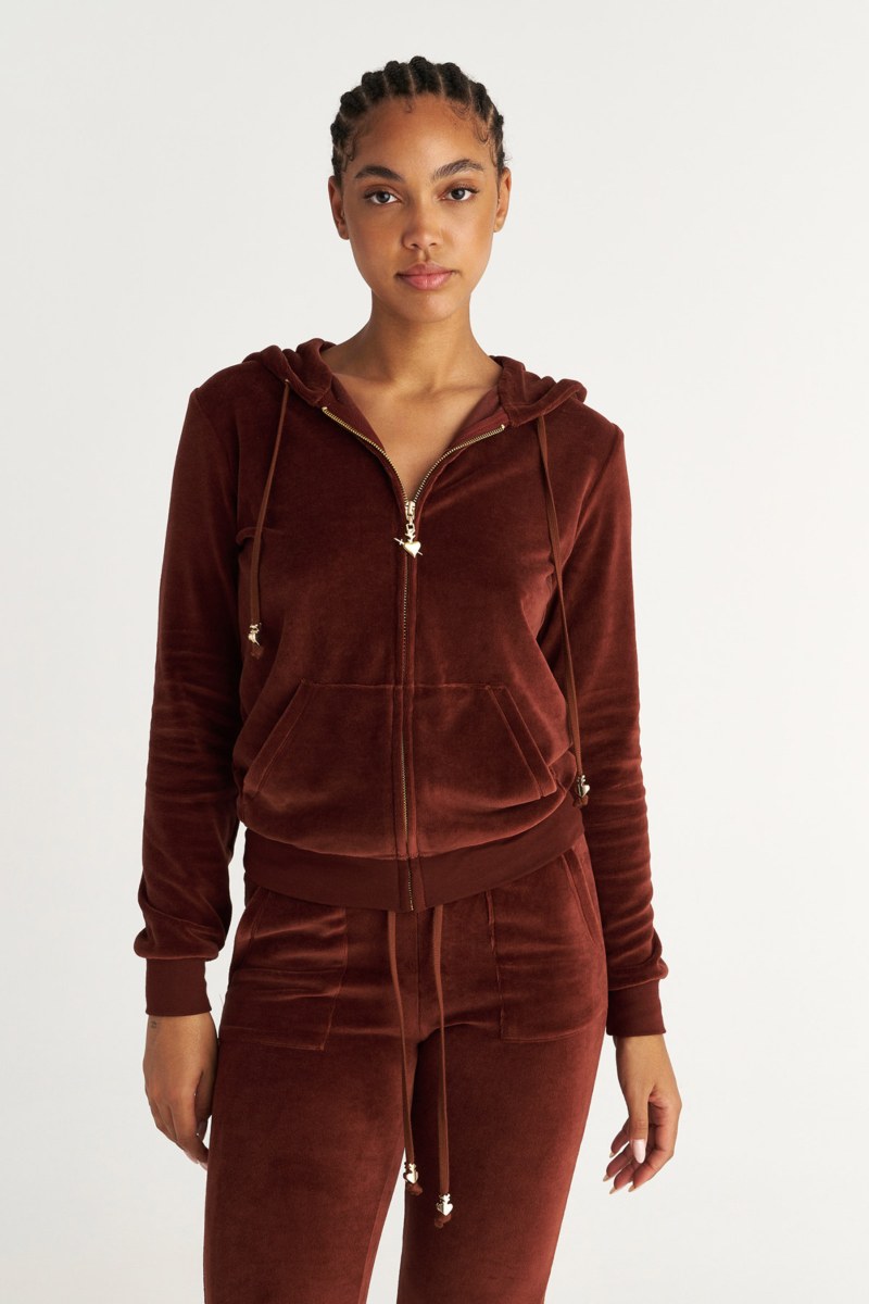 FASHION BASIC VELOUR HOODED JACKET-25833000-334