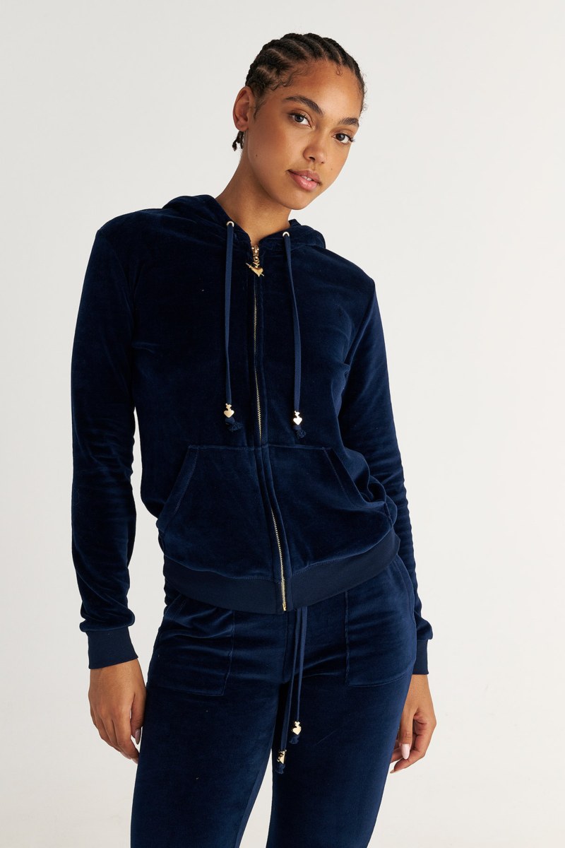 FASHION BASIC VELOUR HOODED JACKET-25833000-437