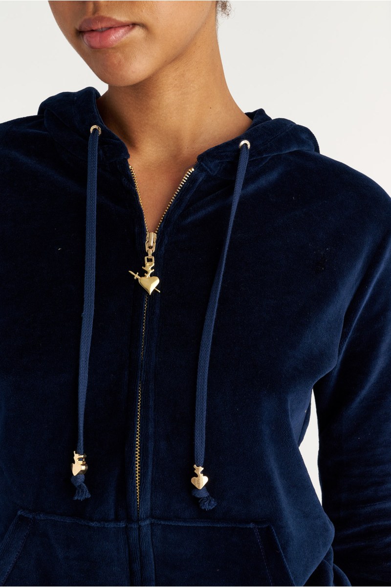 FASHION BASIC VELOUR HOODED JACKET-25833000-437