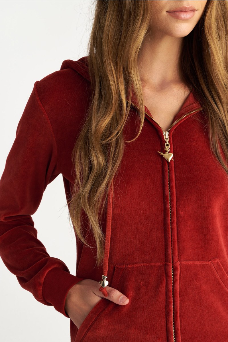 FASHION BASIC VELOUR HOODED JACKET-25833000-449