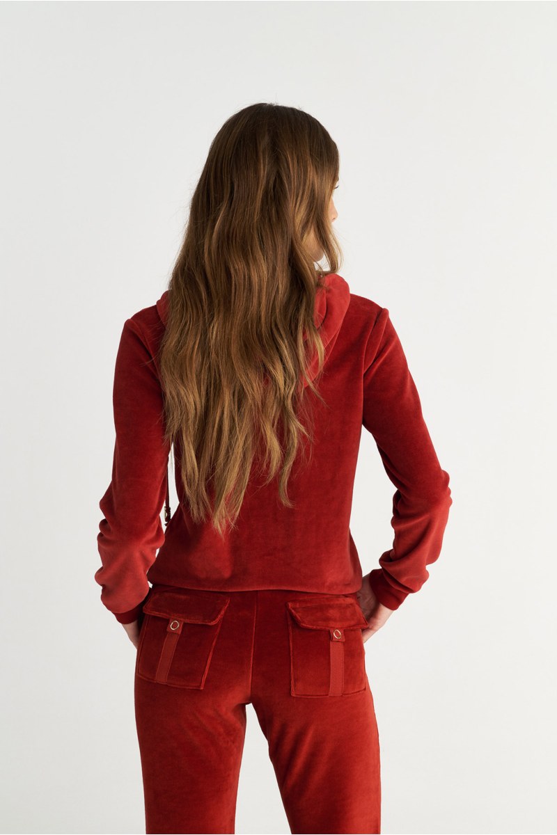 FASHION BASIC VELOUR HOODED JACKET-25833000-449