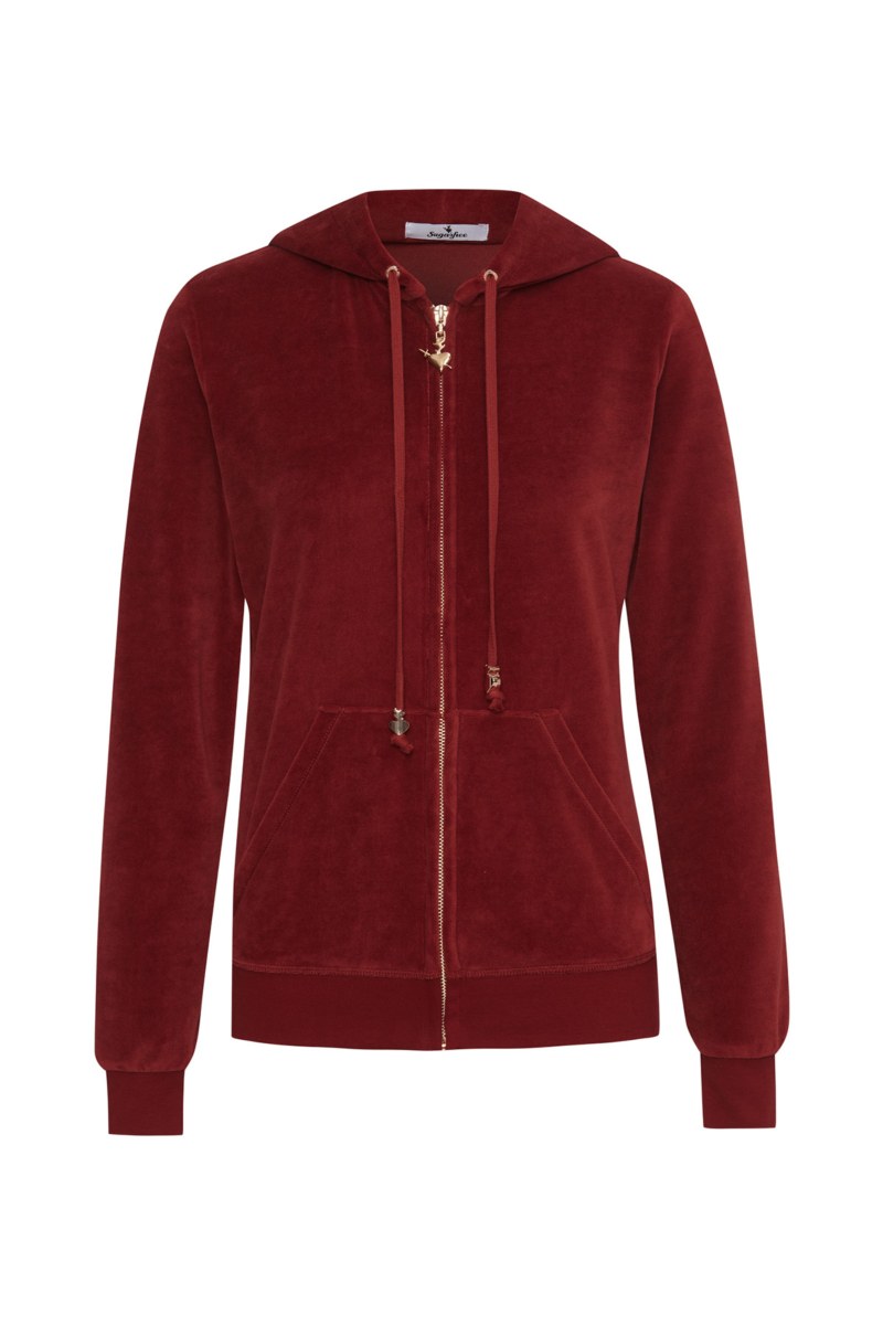 FASHION BASIC VELOUR HOODED JACKET-25833000-449