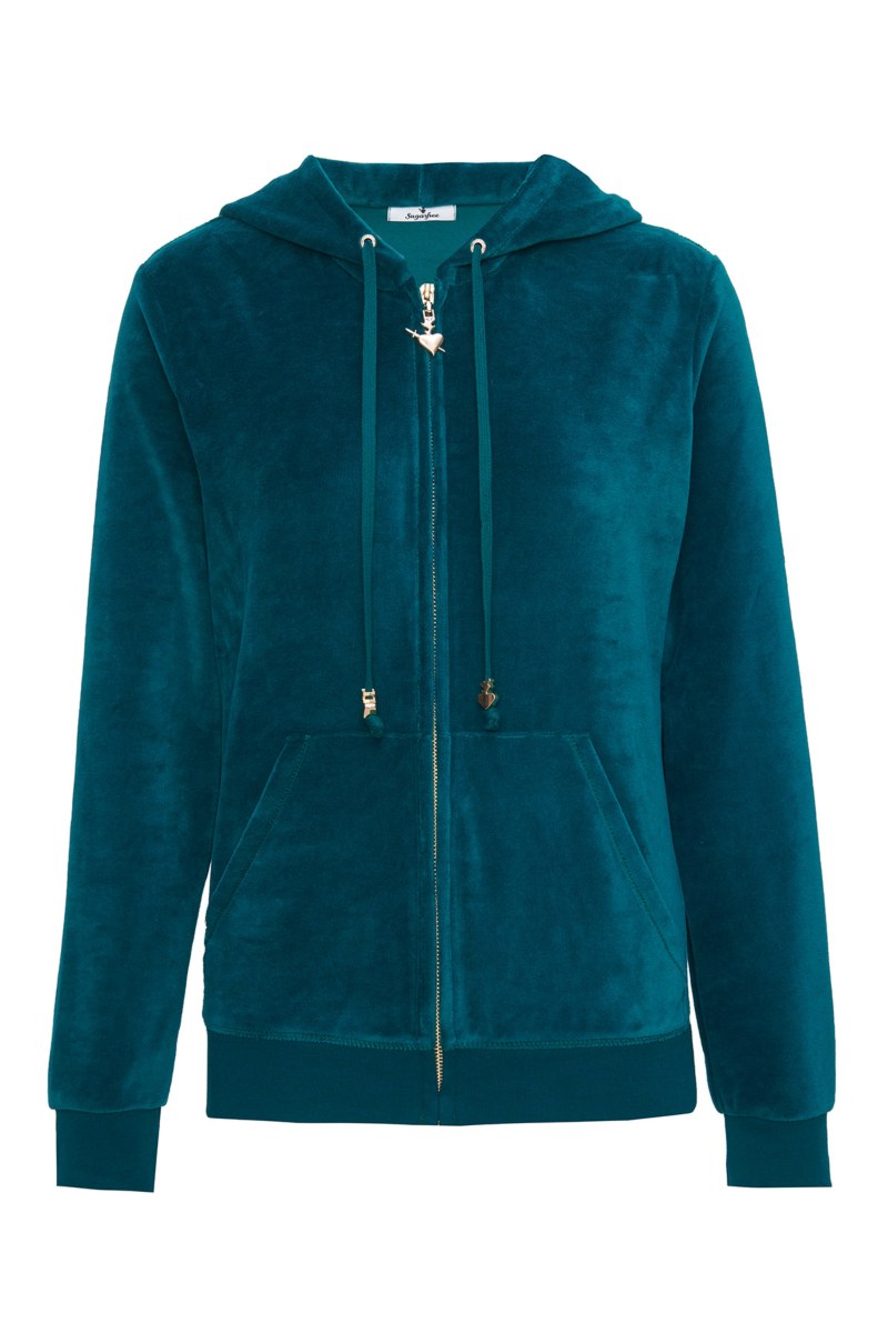 FASHION BASIC VELOUR HOODED JACKET-25833000-514