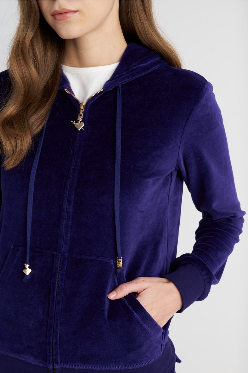 FASHION BASIC VELOUR HOODED JACKET-25833000-816