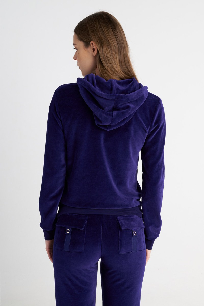 FASHION BASIC VELOUR HOODED JACKET-25833000-816