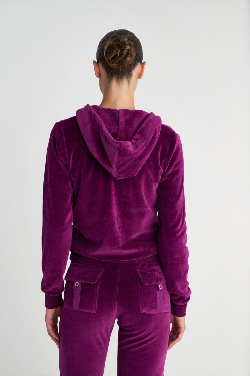 FASHION BASIC VELOUR HOODED JACKET-25833000-824