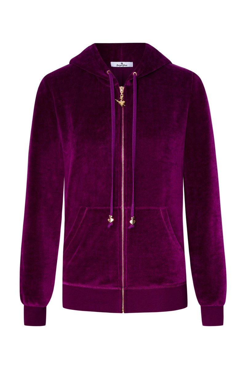 FASHION BASIC VELOUR HOODED JACKET-25833000-824