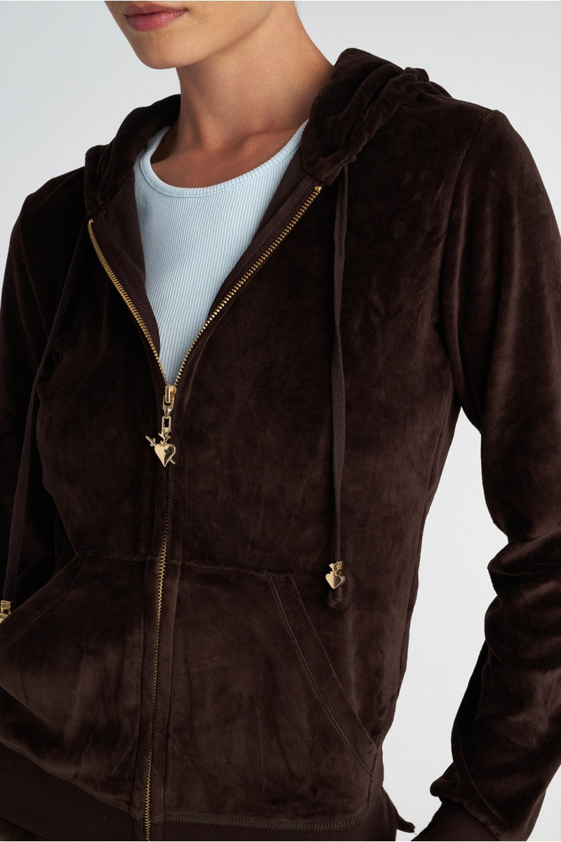 FASHION BASIC VELOUR HOODED JACKET-25833000-970