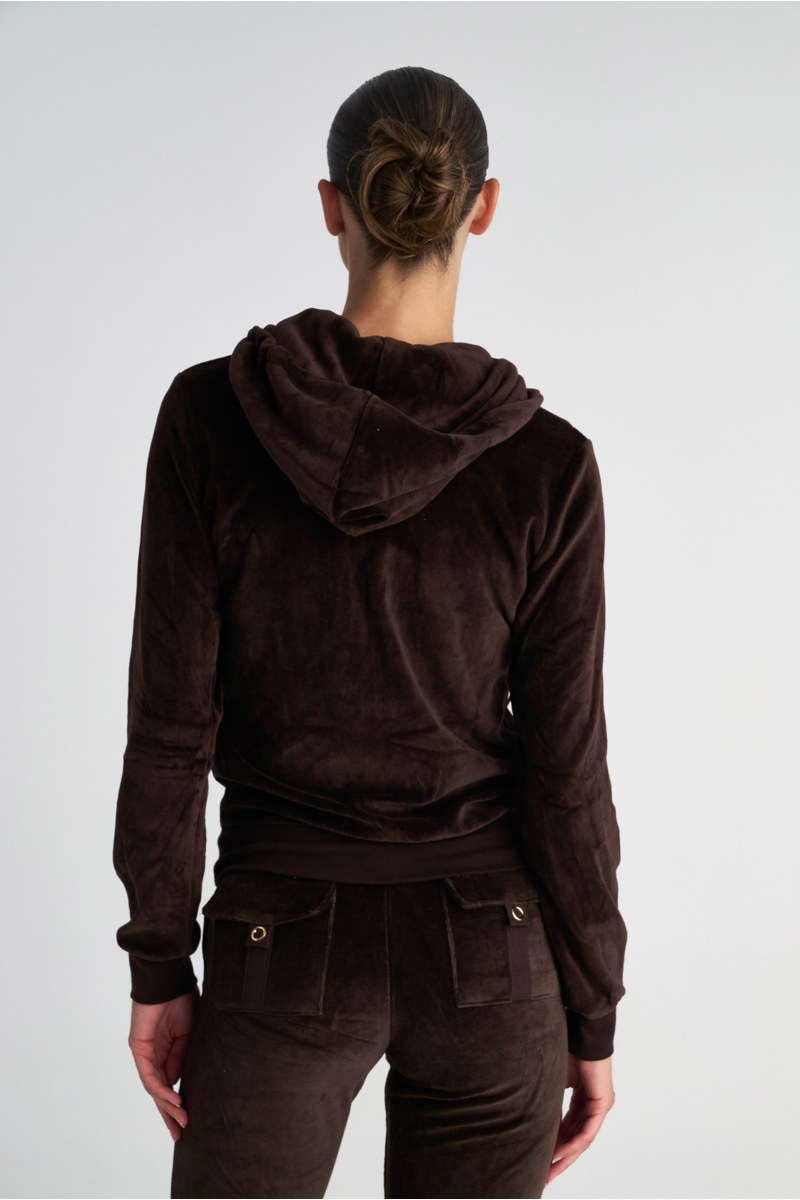 FASHION BASIC VELOUR HOODED JACKET-25833000-970