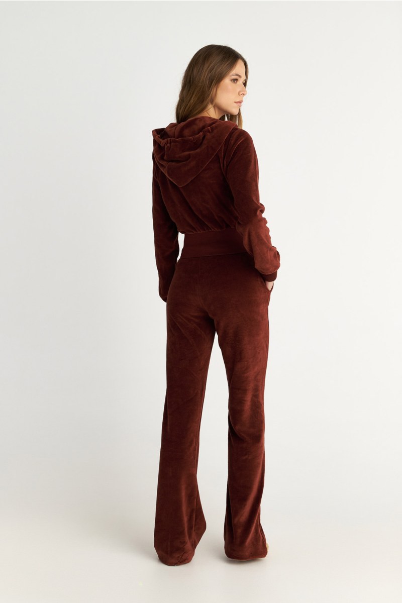 CROPPED HOODED VELOUR JACKET-25833003-334