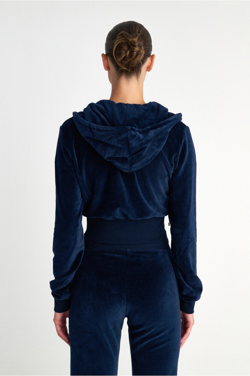 CROPPED HOODED VELOUR JACKET-25833003-437