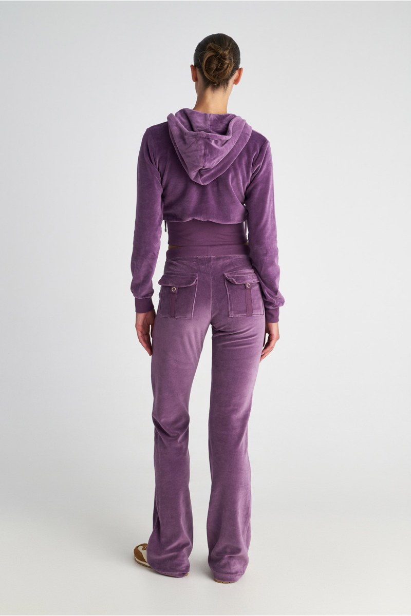 CROPPED HOODED VELOUR JACKET-25833003-947