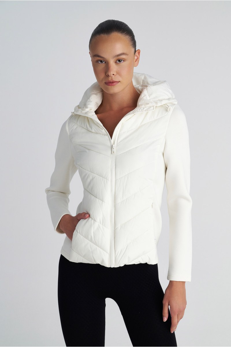 QUILTED PUFFER FITTED JACKET WITH SCUBA-EFFECT SLEEVES-25833026-103