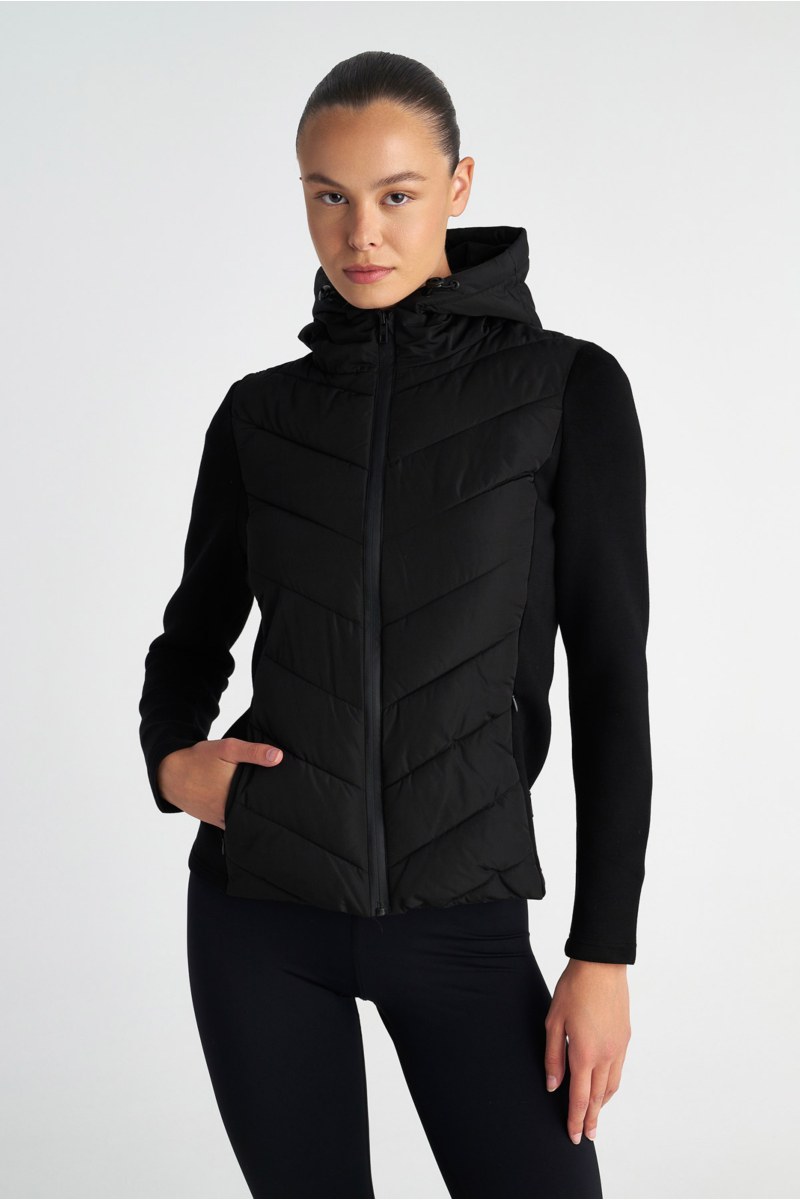QUILTED PUFFER FITTED JACKET WITH SCUBA-EFFECT SLEEVES-25833026-110