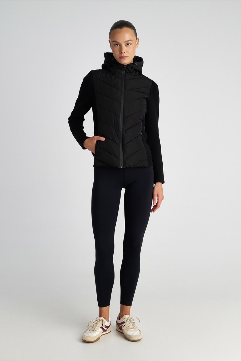 QUILTED PUFFER FITTED JACKET WITH SCUBA-EFFECT SLEEVES-25833026-110