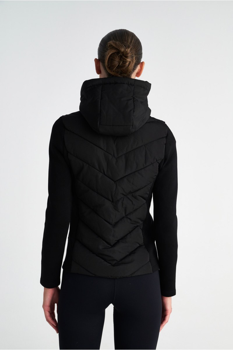 QUILTED PUFFER FITTED JACKET WITH SCUBA-EFFECT SLEEVES-25833026-110