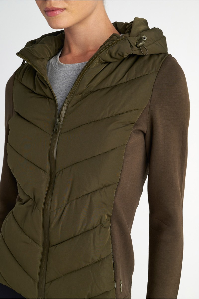 QUILTED PUFFER FITTED JACKET WITH SCUBA-EFFECT SLEEVES-25833027-521