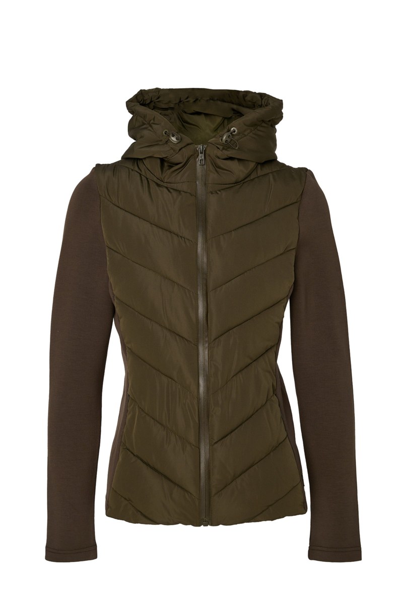 QUILTED PUFFER FITTED JACKET WITH SCUBA-EFFECT SLEEVES-25833027-521