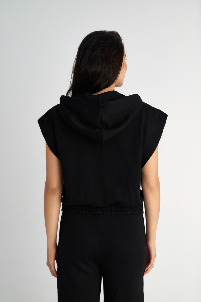 SHORT-SLEEVED COTTON HOODIE JACKET-25833072-110