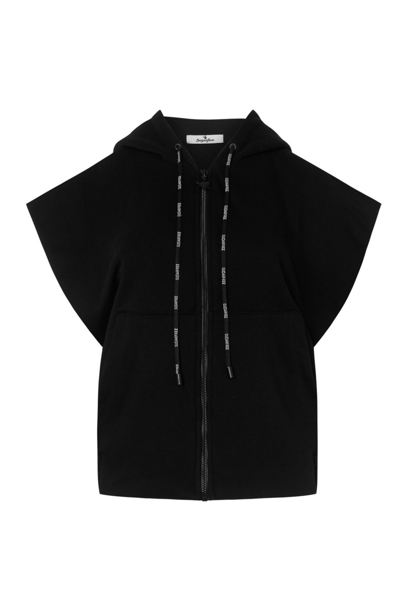 SHORT-SLEEVED COTTON HOODIE JACKET-25833072-110