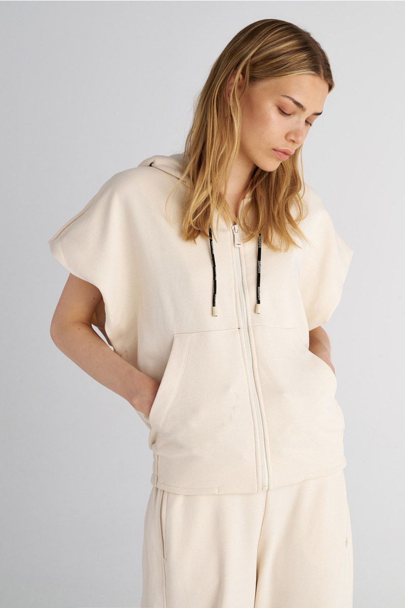 SHORT-SLEEVED COTTON HOODIE JACKET-25833072-963