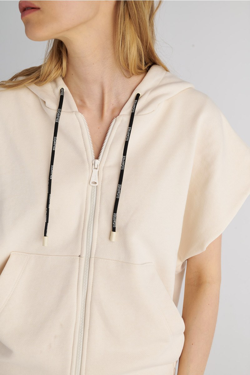 SHORT-SLEEVED COTTON HOODIE JACKET-25833072-963