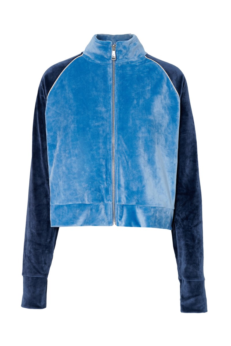 TWO-TONE STYLED VELOUR JACKET WITH EMBROIDERED DETAIL ON THE BACK-25833084-421