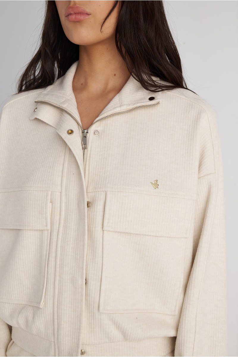 COLLAR ZIPPED CORDUROY JACKET WITH PATCH POCKETS-25833094-103